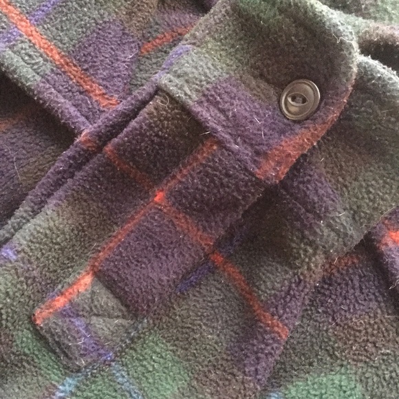 Lauren petite fleece plaid L/S Logo shirt buttoned - Picture 3 of 8